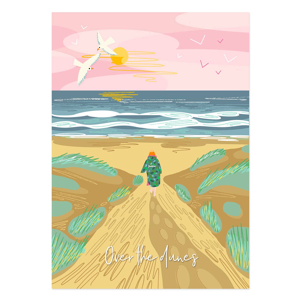 Onneke - Sea swimming print coastal print seaside print dunes