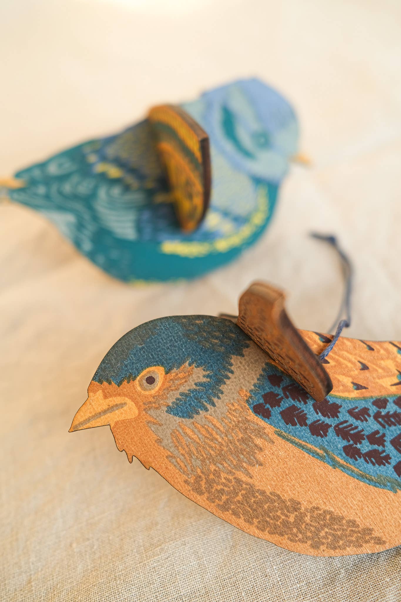 East End Press Blue Bird Wooden Ornament