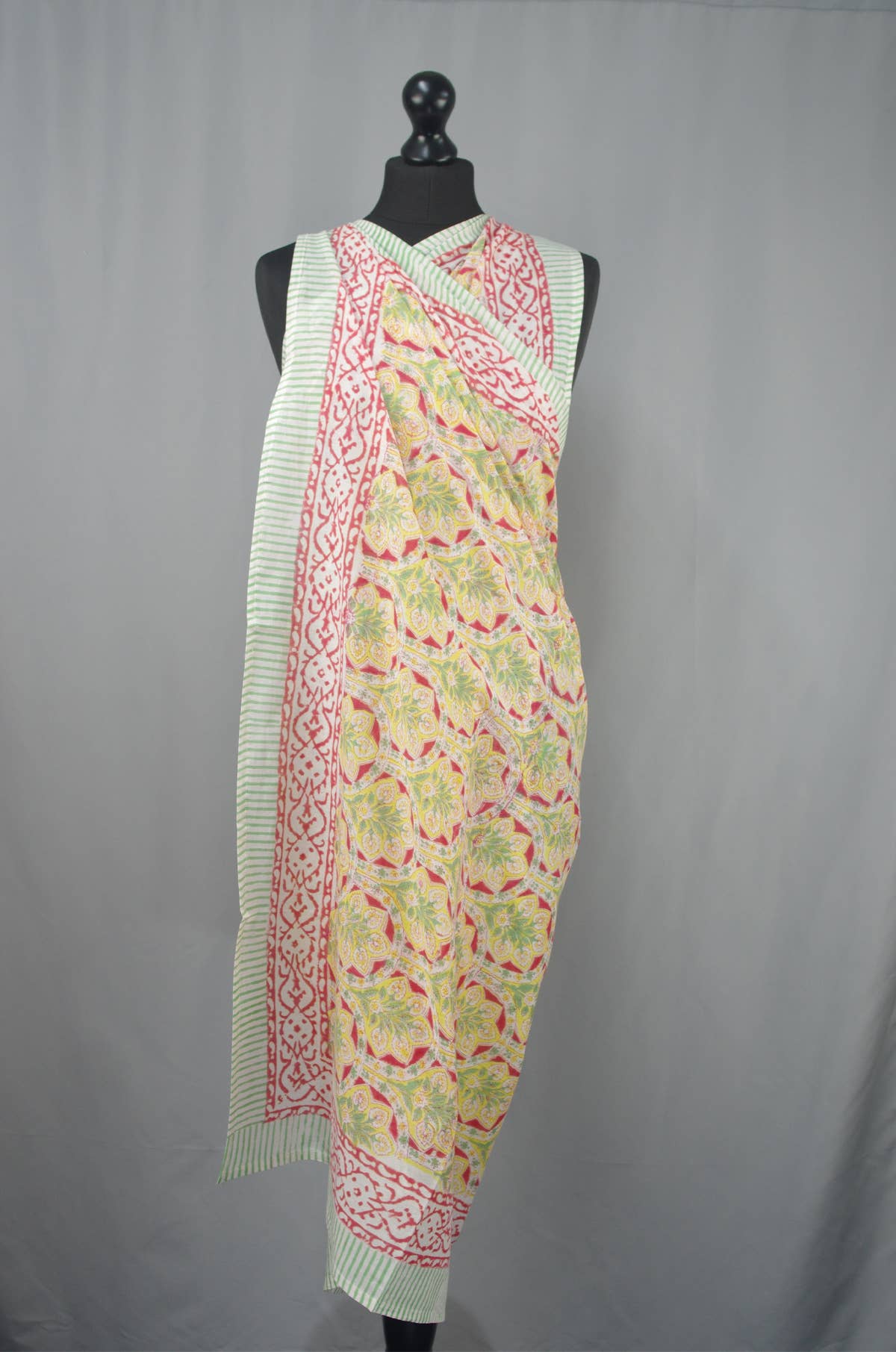 Kantha Decor - Beach  Coverup Sarong Pareo - Yellow Bouquet