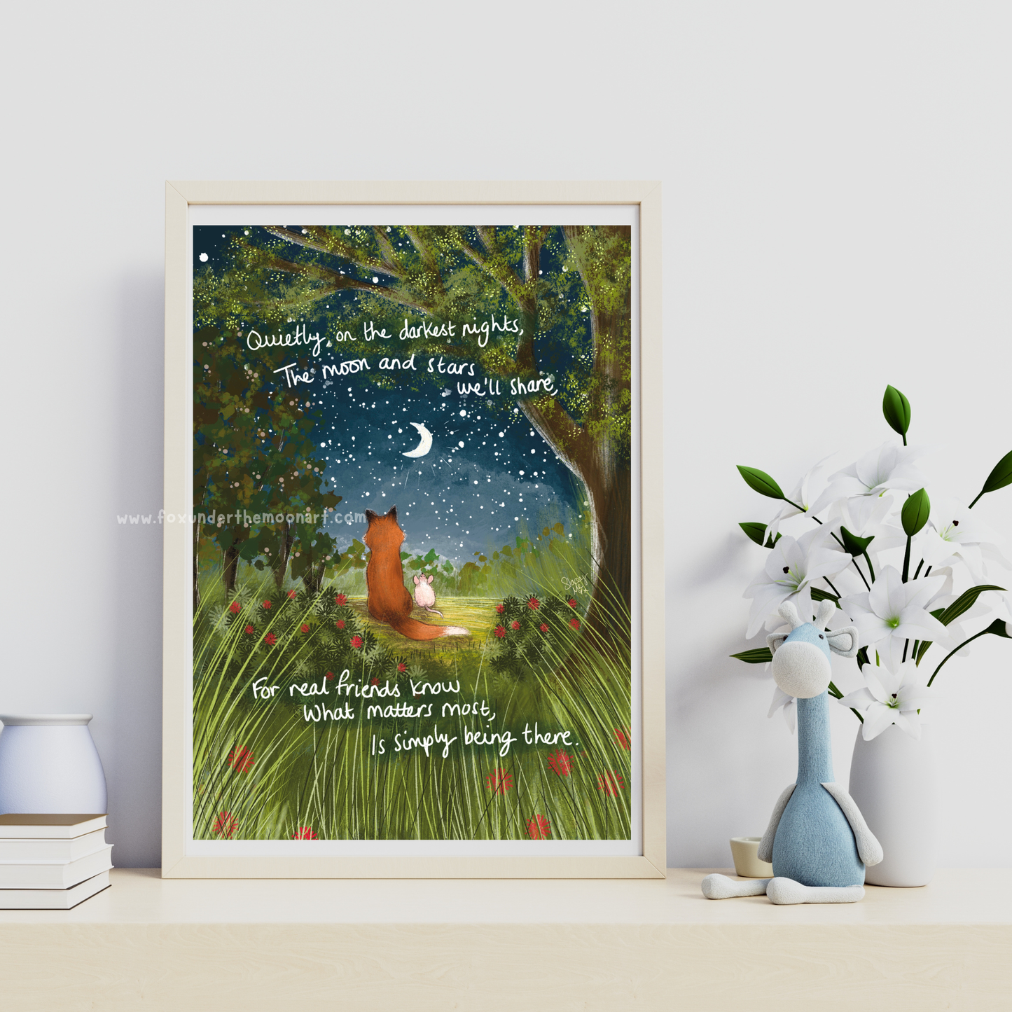 Fox Under The Moon - A4 Art Print ~ Being There