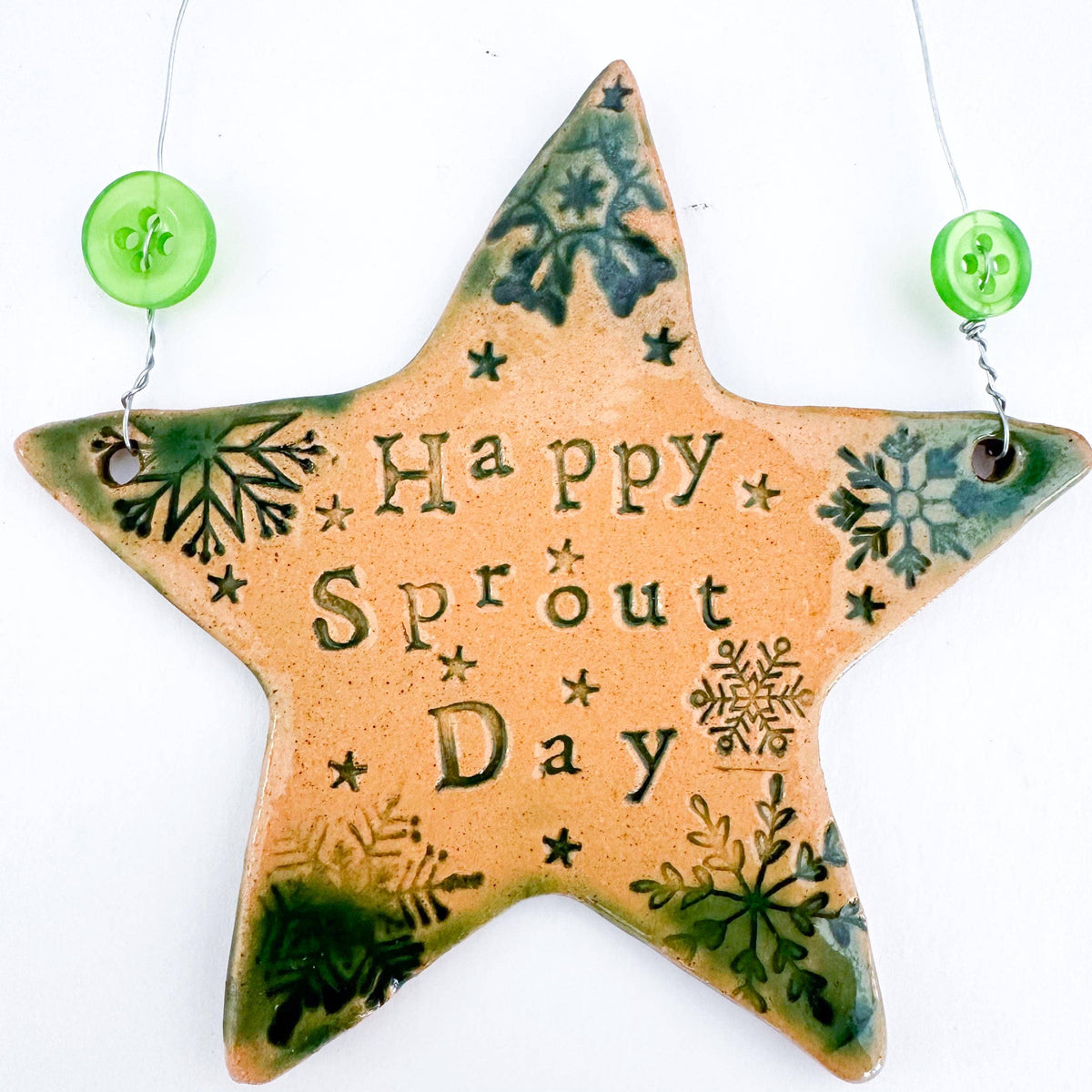 Happy Sprout Day - ceramic Christmas star