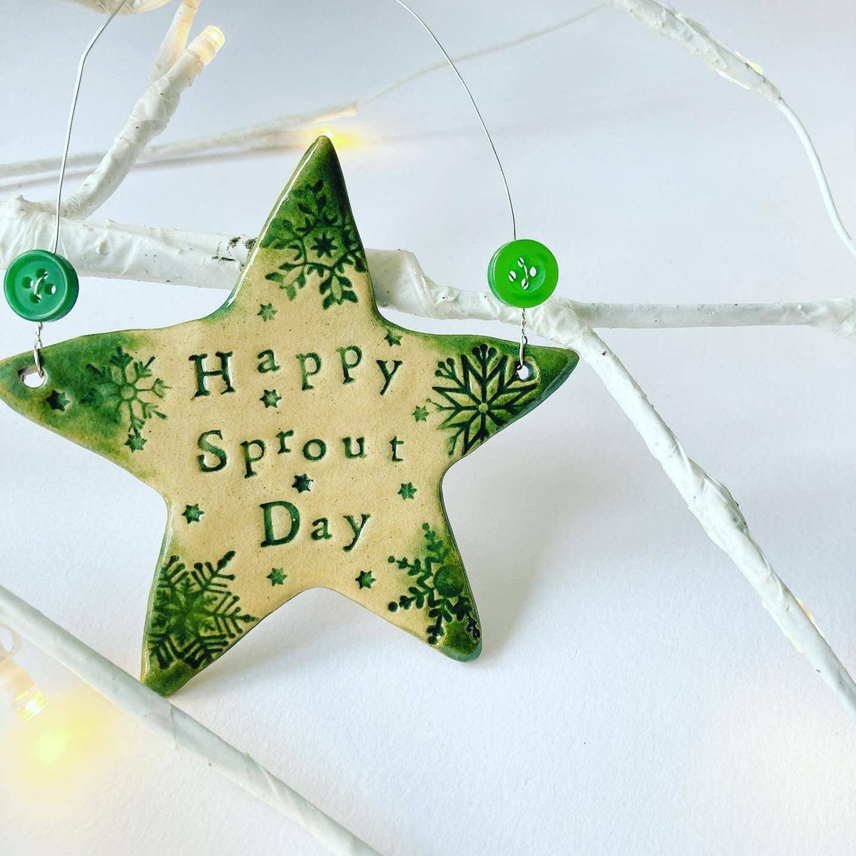 Happy Sprout Day - ceramic Christmas star