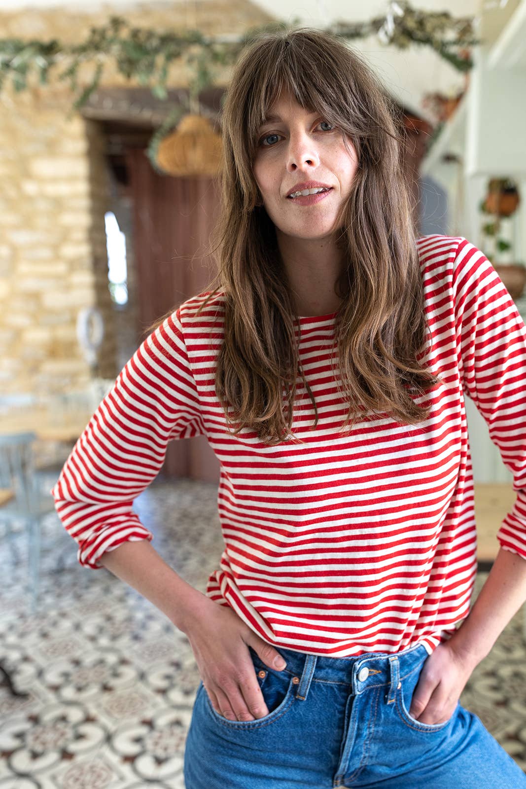 Sadie Slub Red/Ecru Stripe: 14 / Red/Ecru Stripe / 100% Organic Cotton