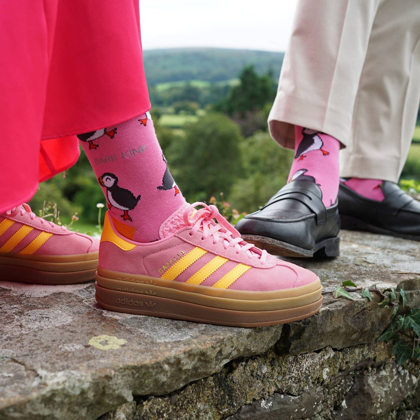 Bare Kind - Pink Puffin Socks