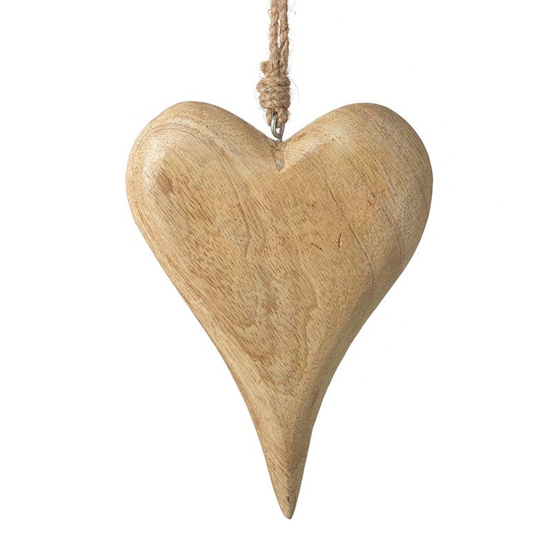 WOODEN LONG HANGING HEART