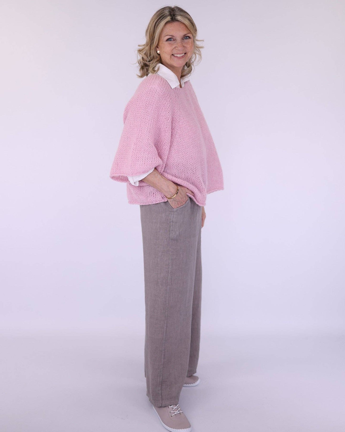 Wide Straight Leg Linen Trousers