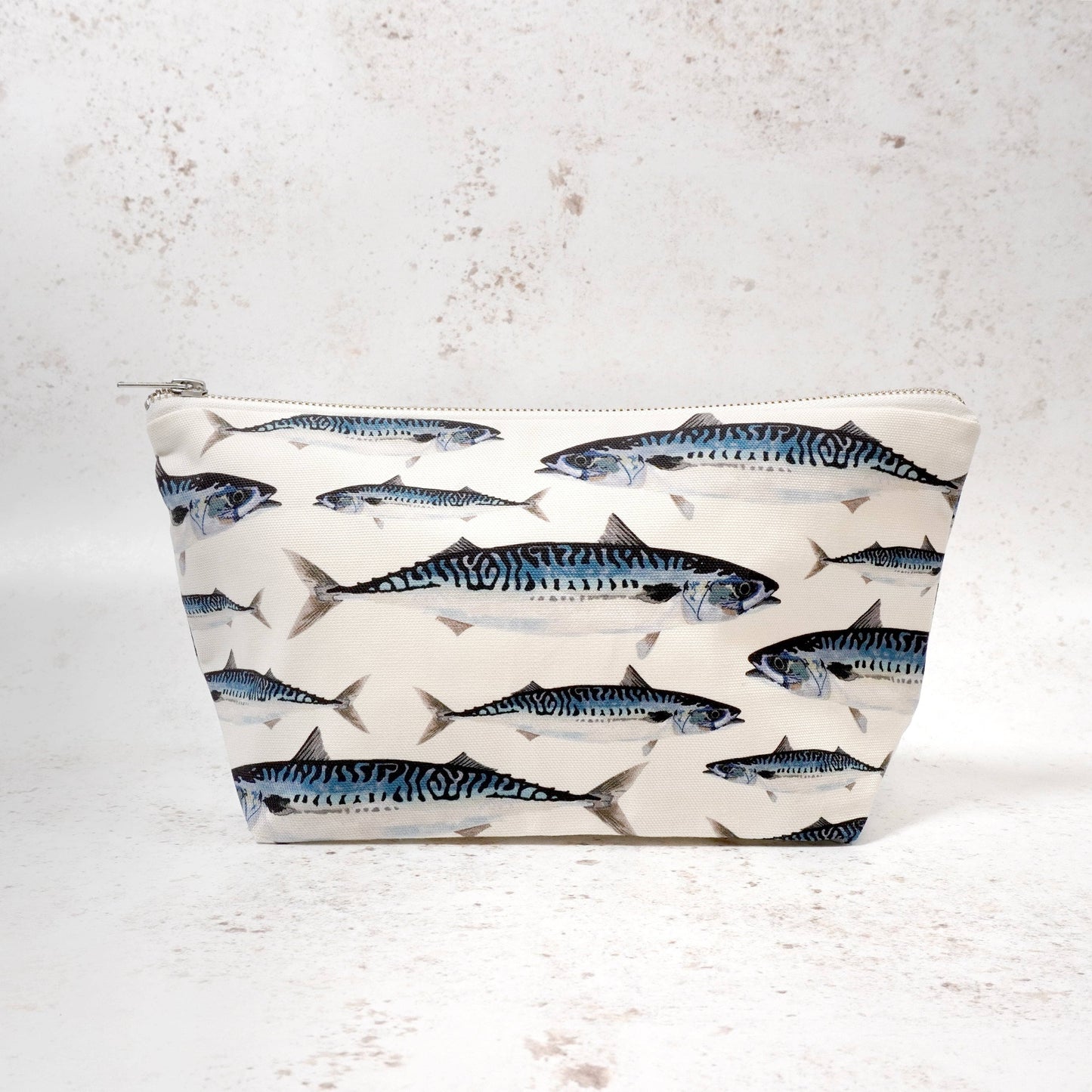Mackerel Wash Bag - British Made - Blue Toiletry Bag