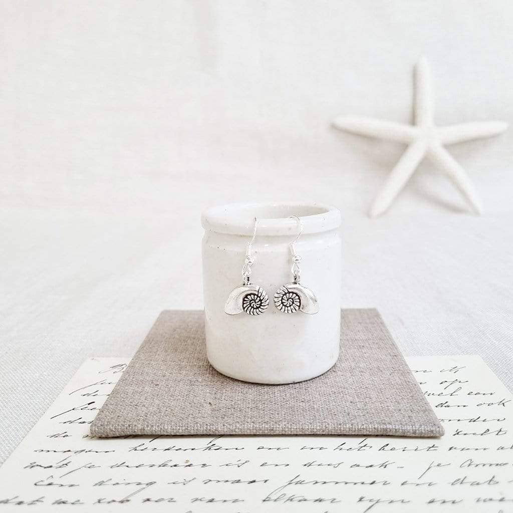 Zamsoe - Ammonite Seashell Earrings in a Bottle