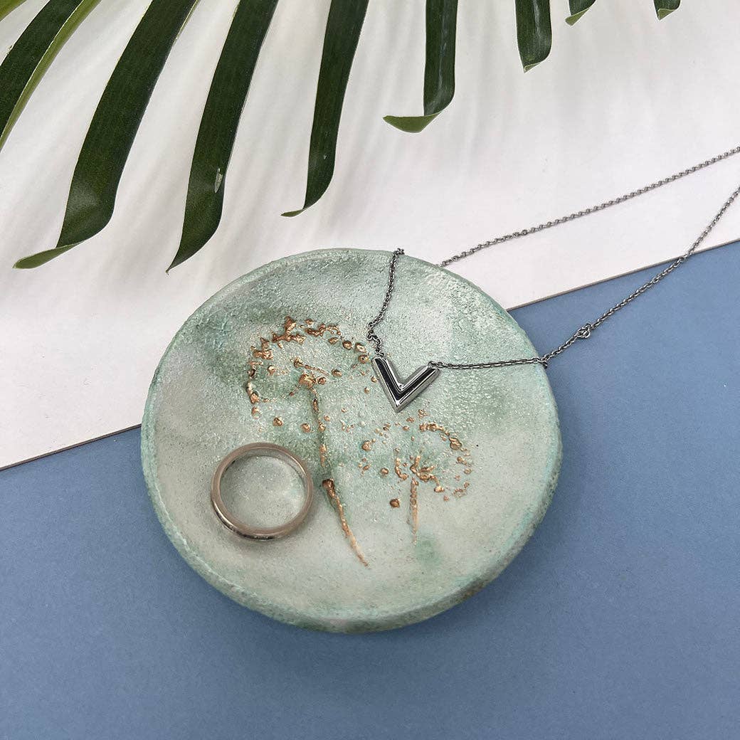 Green and Gold Ring Dish