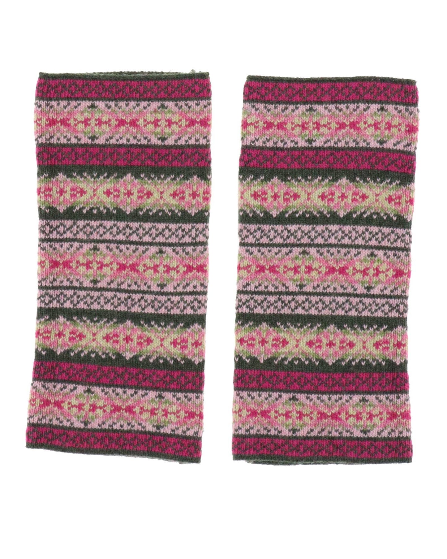 Cadenza Italy Ltd - Cashmere Blend Fairisle Wrist Warmers