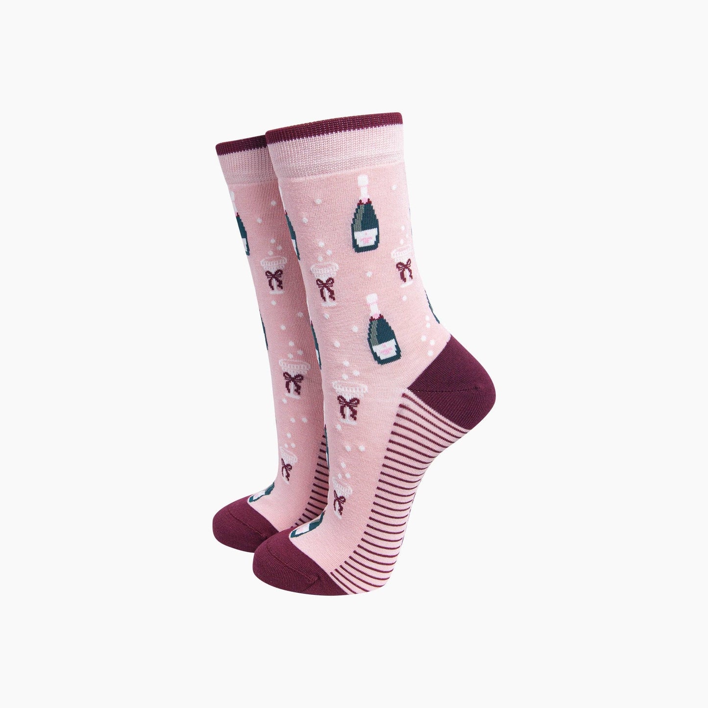 Champagne Women's Bamboo Socks in Soft Pink