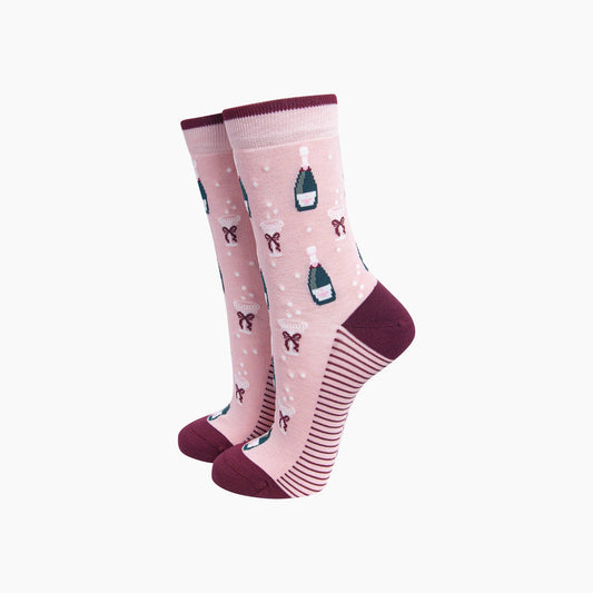 Champagne Women's Bamboo Socks in Soft Pink