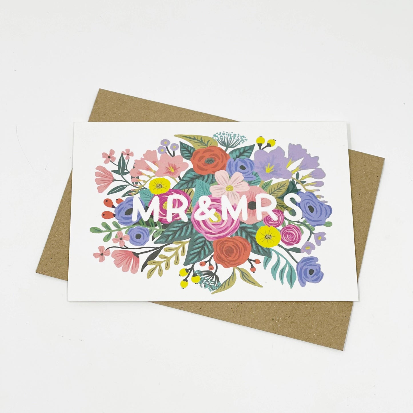 Lomond Paper Co - Mr & Mrs Floral Wedding Card