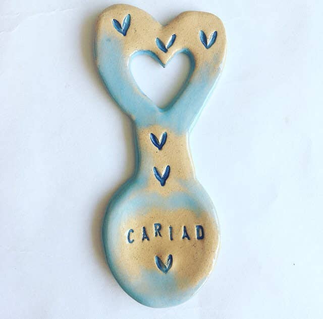 Small Ceramic Love Spoon: Welsh Cariad Gift, Made in UK