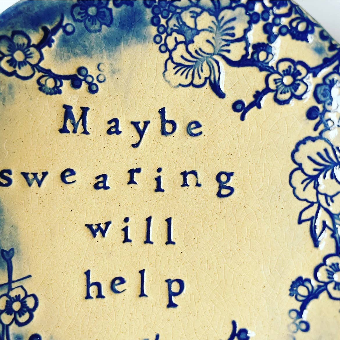 Maybe Swearing Will Help - trinket dish - ceramic