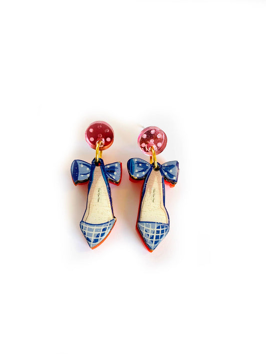 Rosie Rose Parker - Retro art shoe earrings