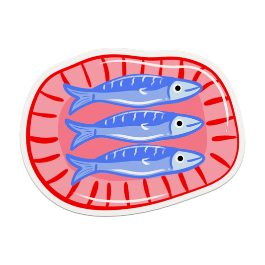 Sardine plate Seaside Coastal Postcards Stationery Notecards