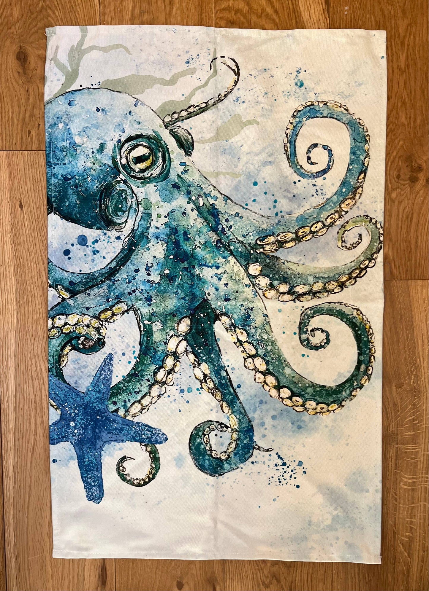 Blue Octopus Tea Towel