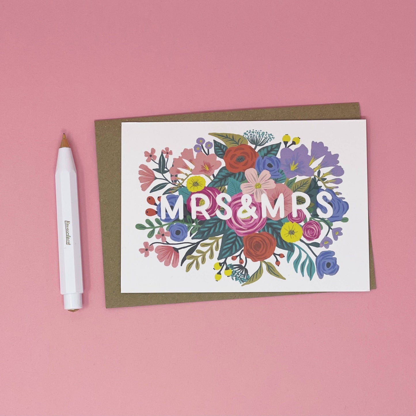 Lomond Paper Co - Mrs & Mrs Floral Wedding Card