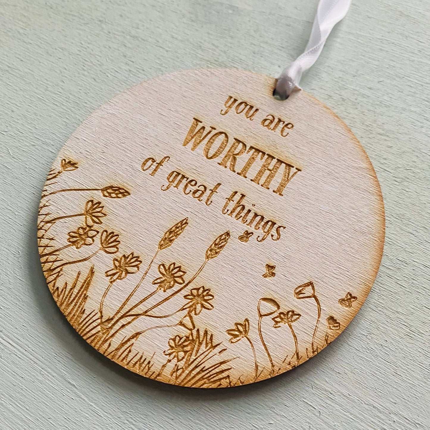 Gorgeous Little Bits - 'Worthy' Hanging Affirmation Decoration