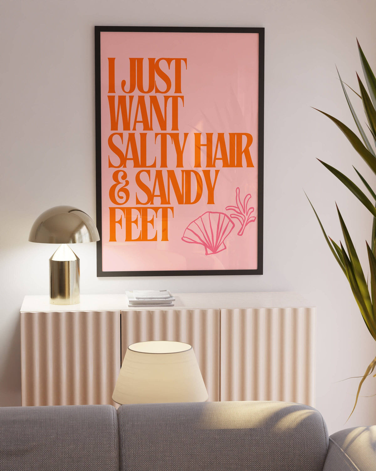 ON THE BEACH | Seaside Art, Modern Print, Trendy Poster