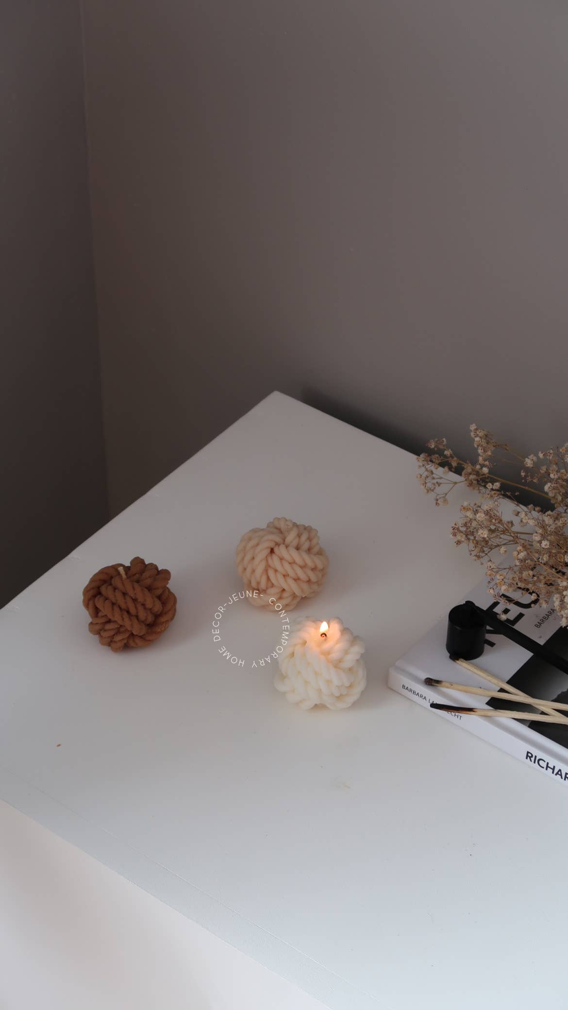 Jeune Home - Knot Pillar  Soy Candle