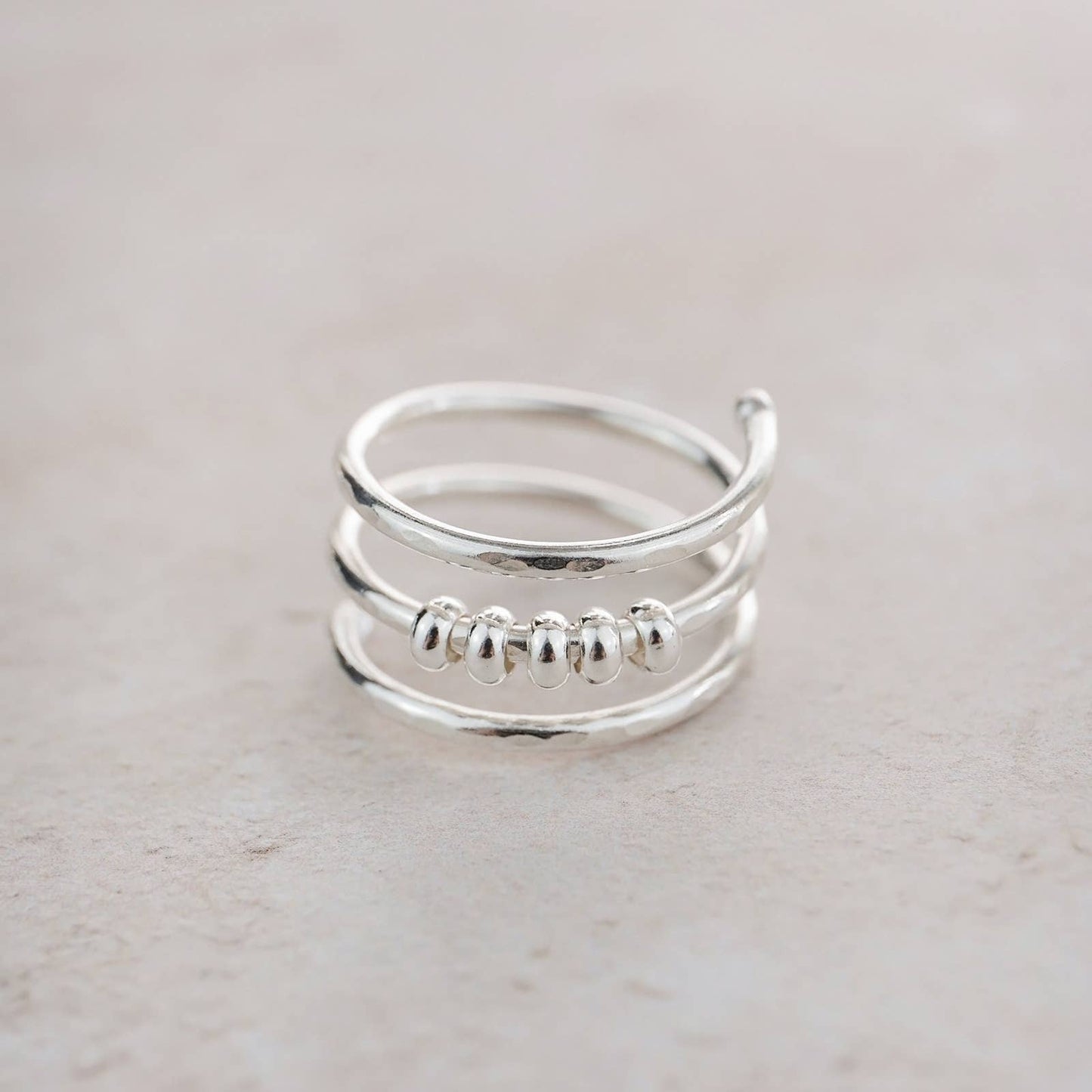Lucy Kemp - Sterling Silver Beaded Fidget Ring