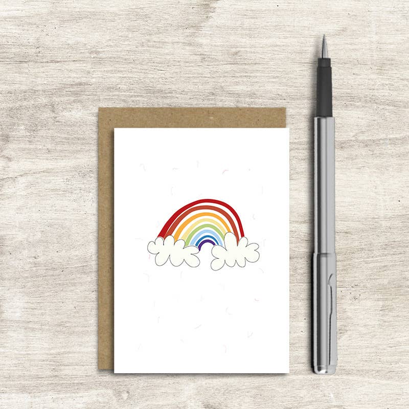 Blank -  Rainbow - (100% Naked) - Greetings Card