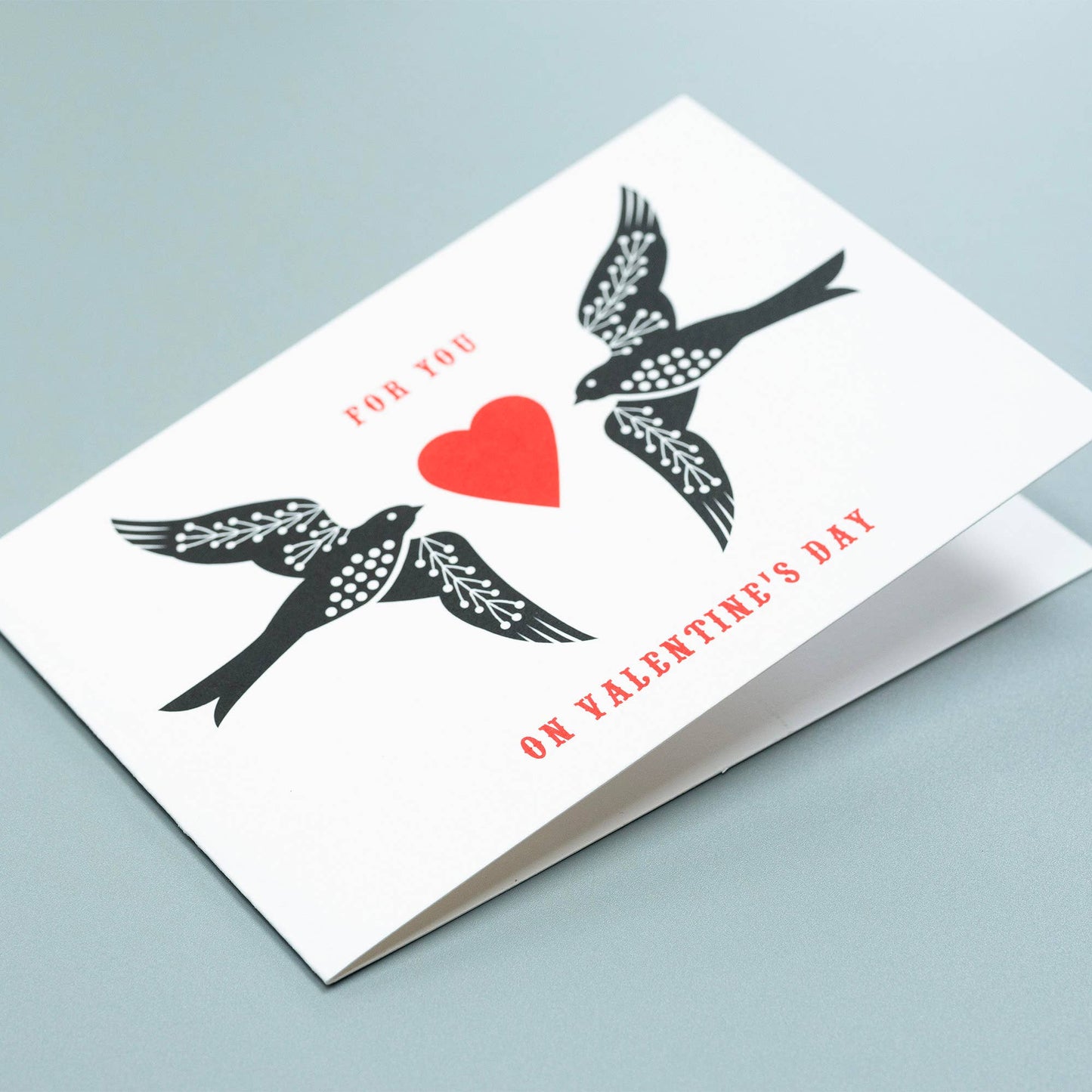 Maggiemagoo Designs Swallows Valentine's Day greeting card