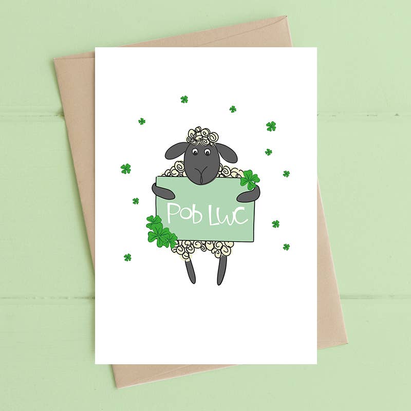 Pob LWC (Good Luck) - Welsh Greetings Card