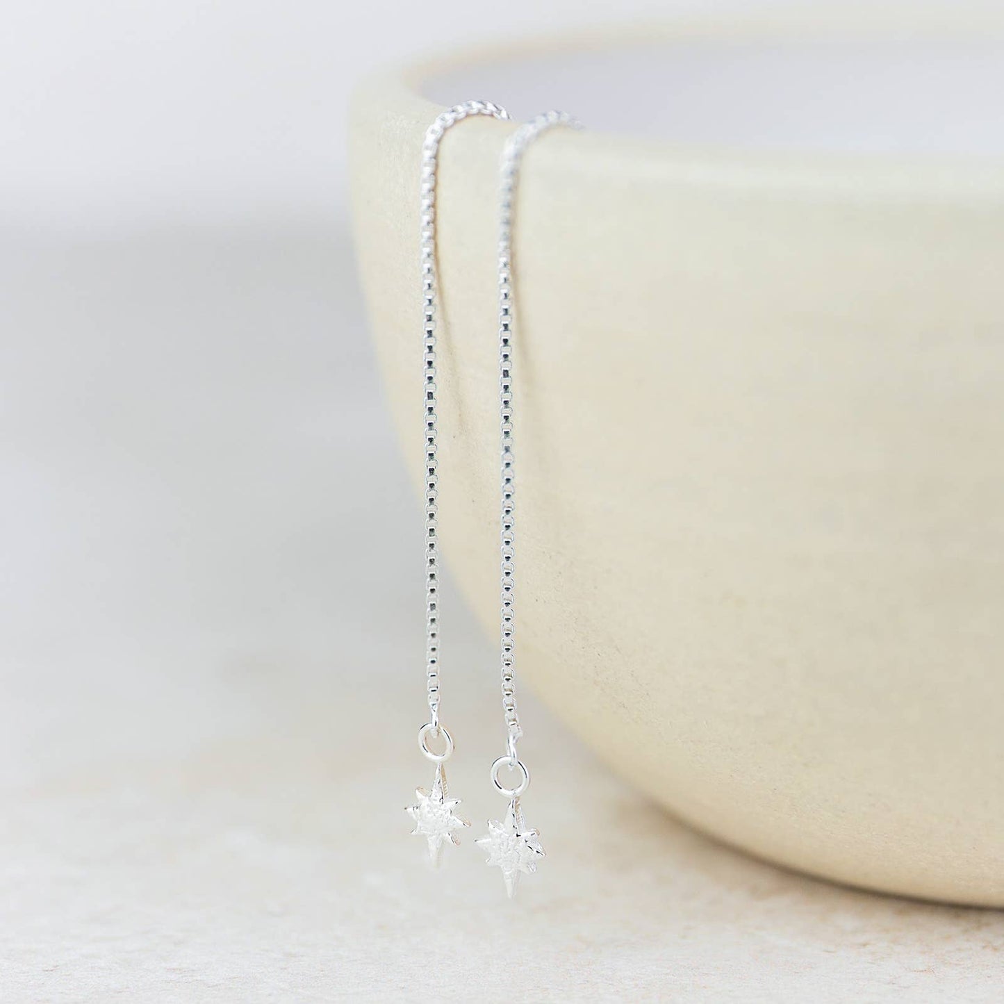 Lucy Kemp - Sterling Silver Starburst Threader Earrings