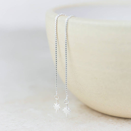 Lucy Kemp - Sterling Silver Starburst Threader Earrings