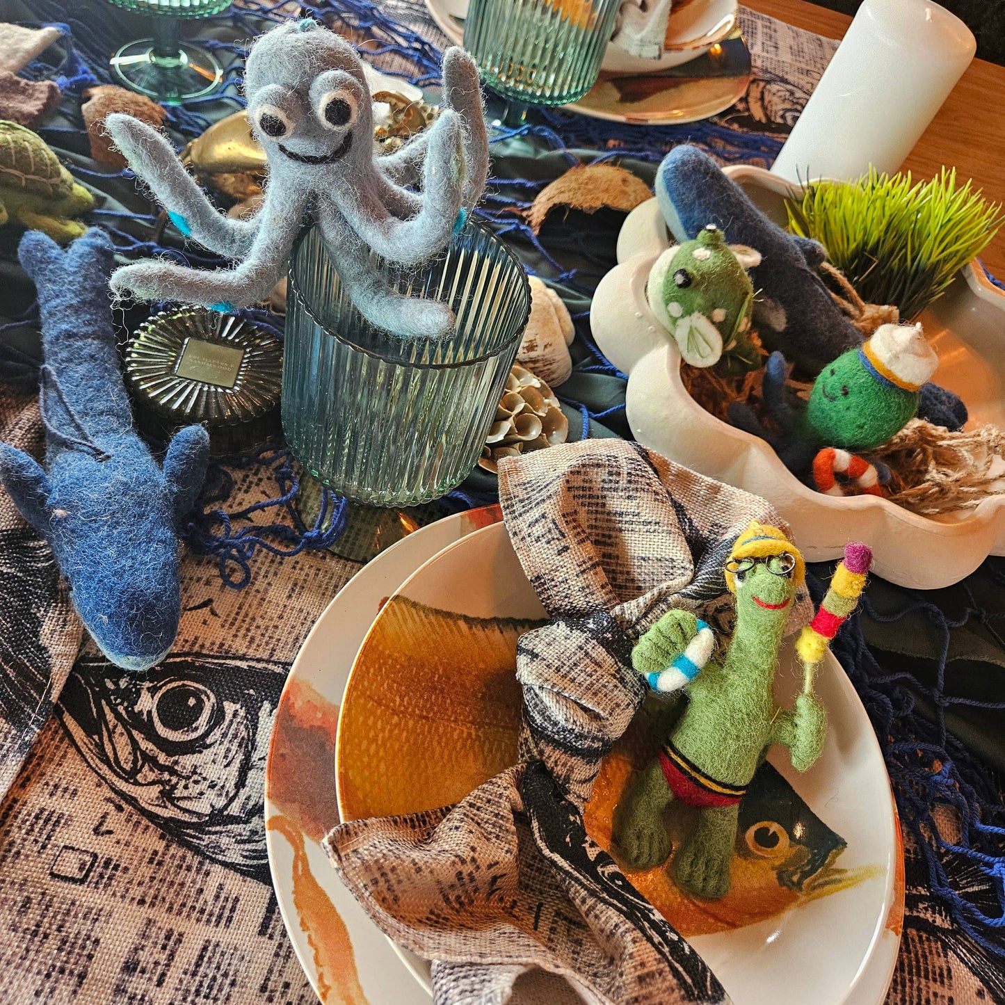 Handmade Felt Captain Odin the Octopus Sealife Decoration