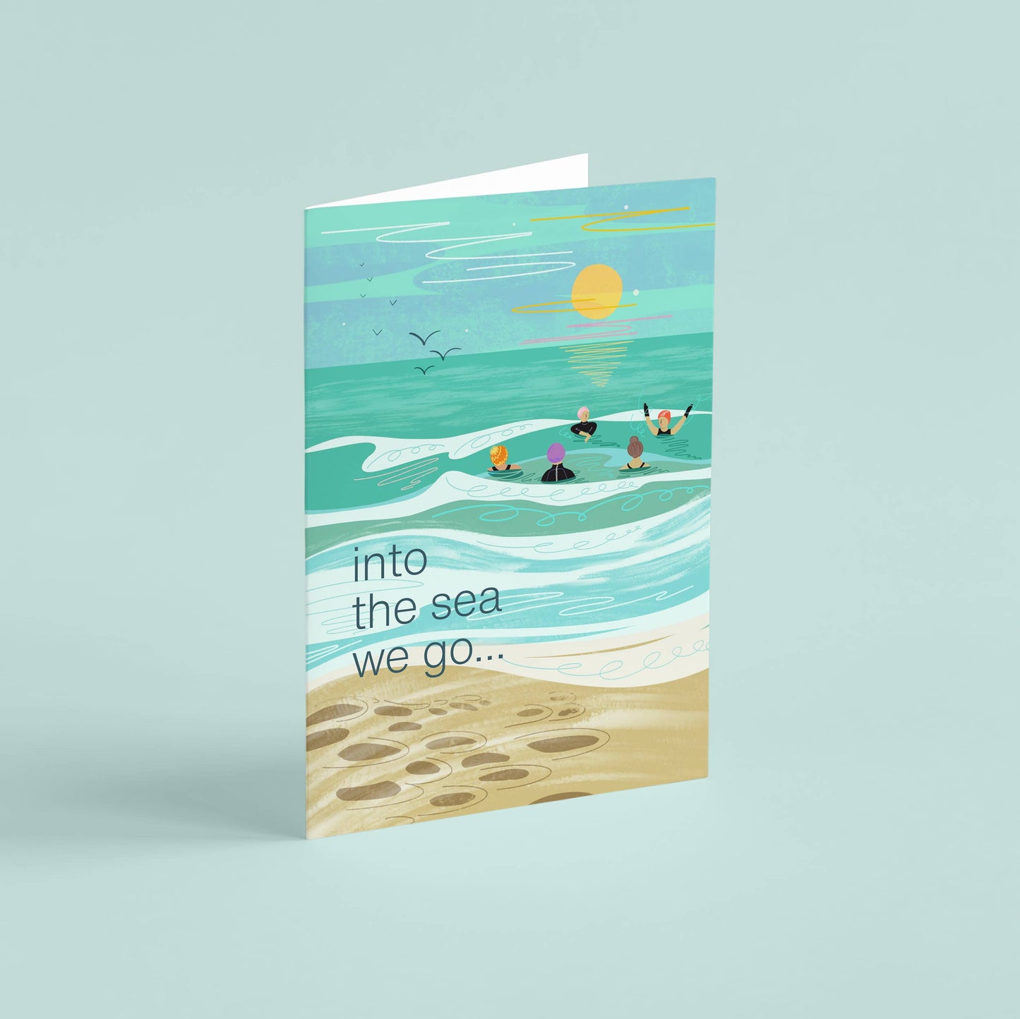 Onneke - Into the sea we go... greeting card wild swimming sea