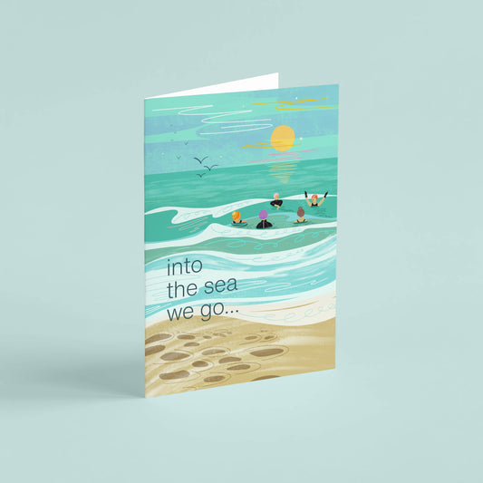 Onneke - Into the sea we go... greeting card wild swimming sea