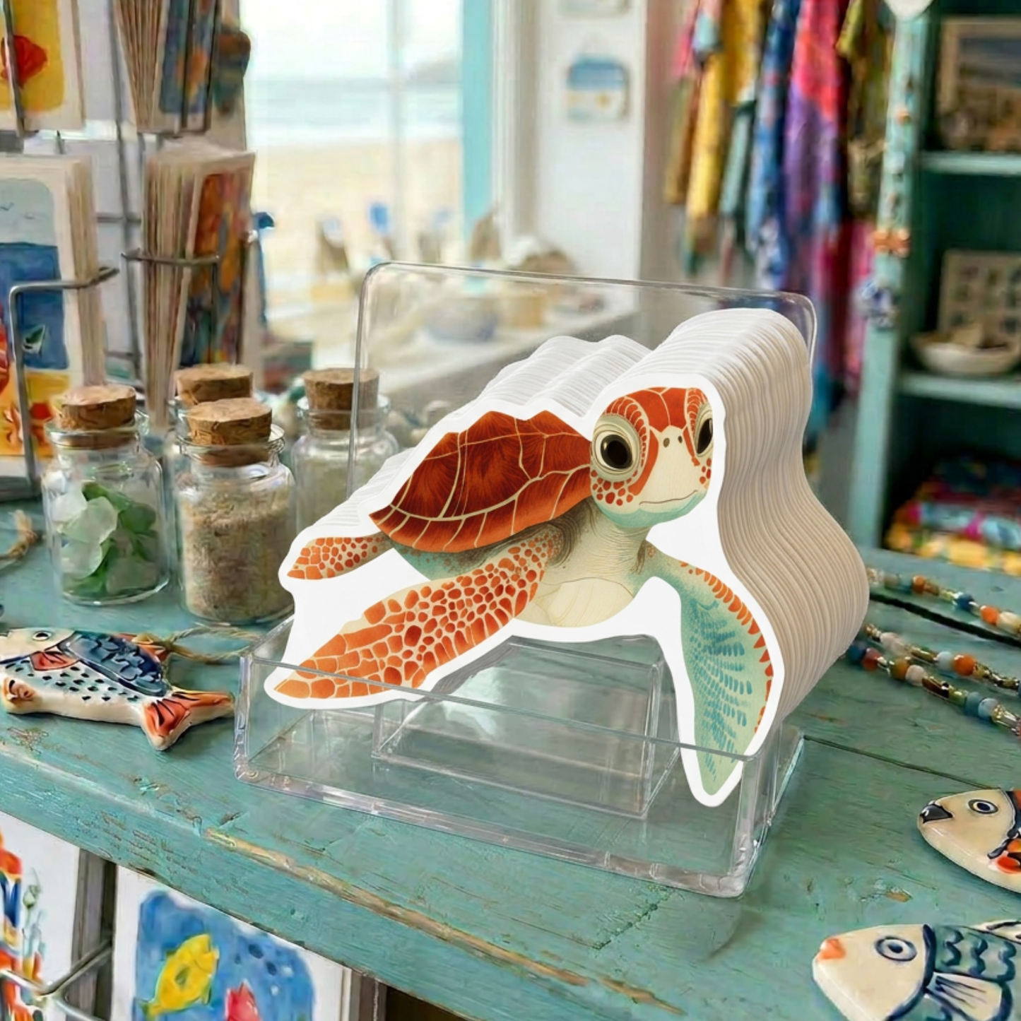 Sea Turtle Seaside Coastal Postcards Stationery Notecard