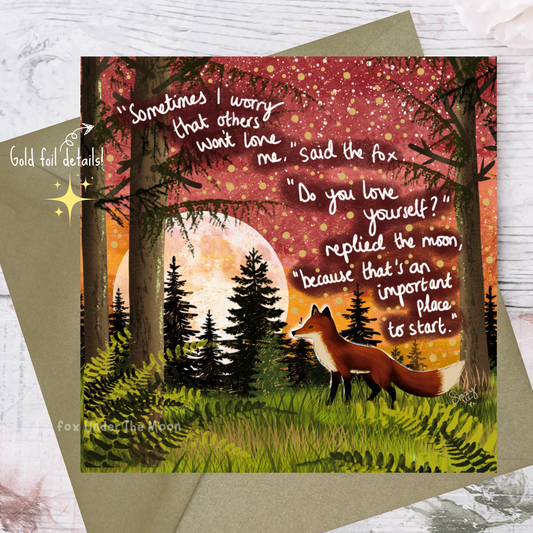 Fox under the Moon - 'Love Yourself' - Greeting Card From Fox Under The Moon