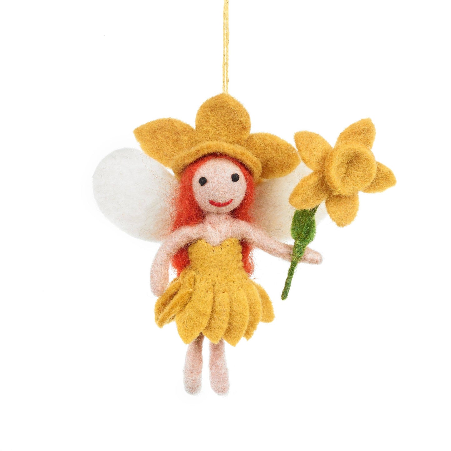 Handmade Felt Daffodil Fairy Hanging Decoration