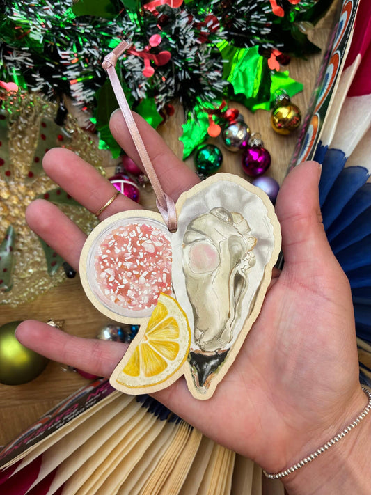 Oyster Wooden Christmas Tree Decoration | Handmade in UK