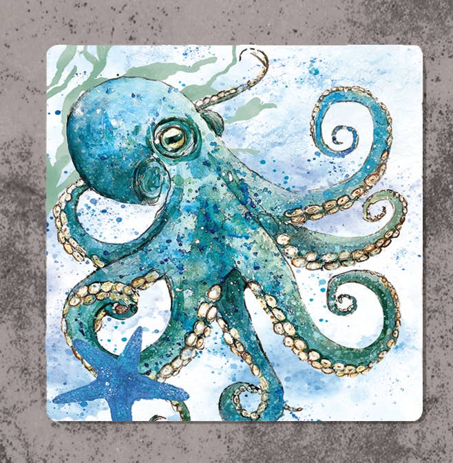 Blue Octopus Coaster