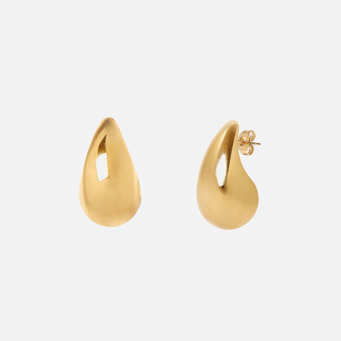 Current Medium Waterproof Gold Drop Earrings