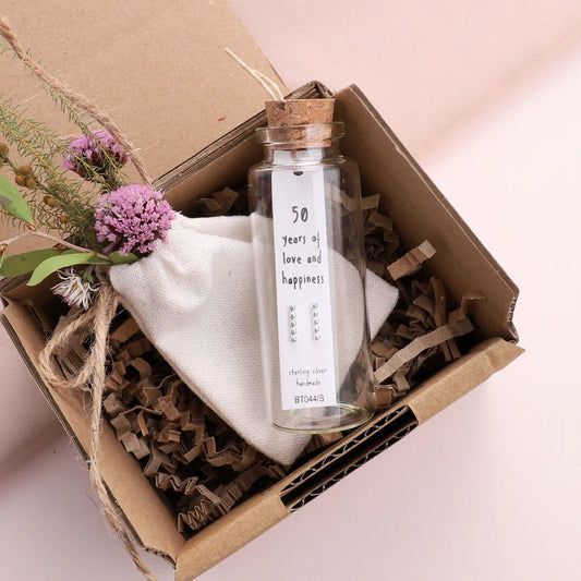 Attic Creations Message Bottle Earrings 50th Birthday