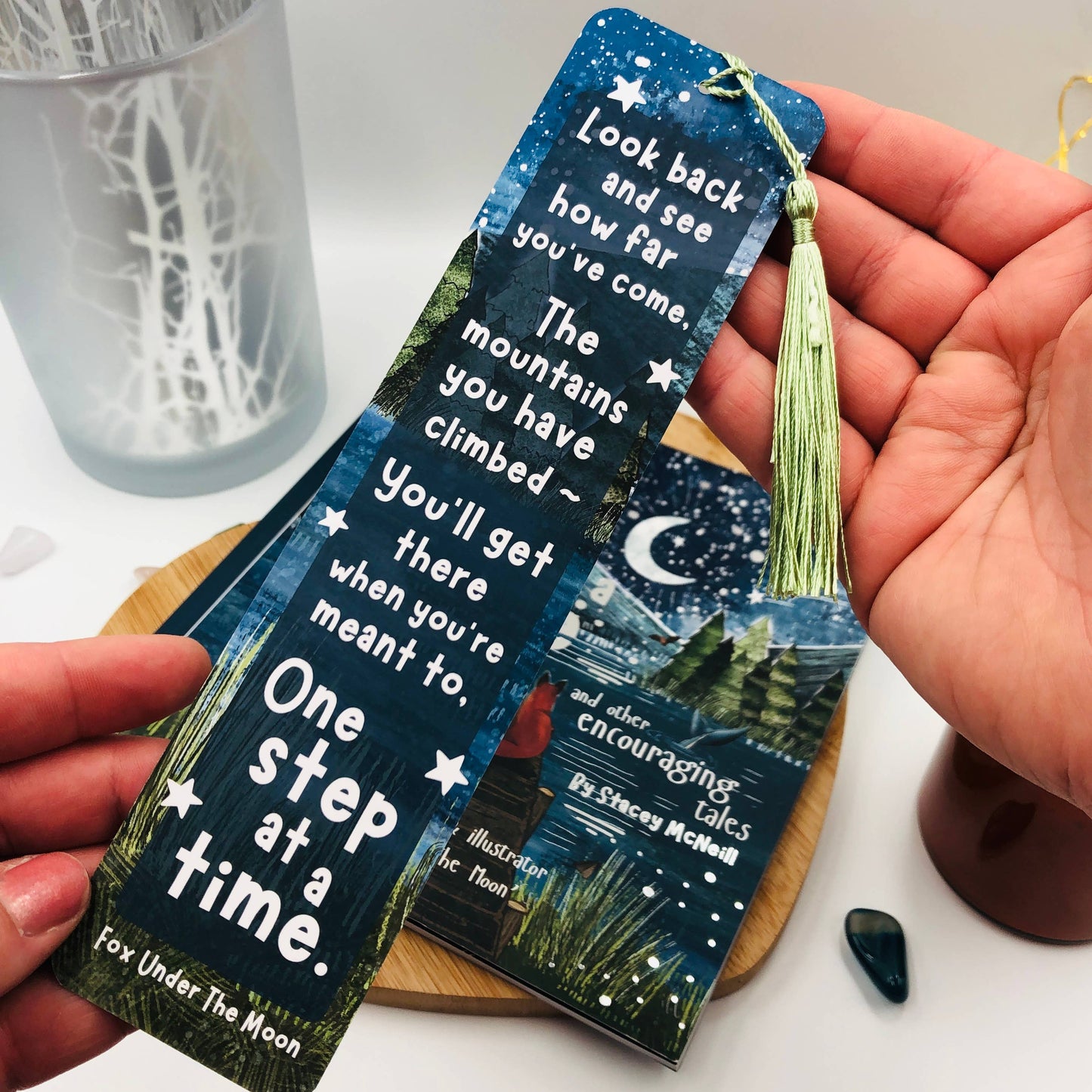 Fox under the Moon - Fox Bookmark - One Step At A Time