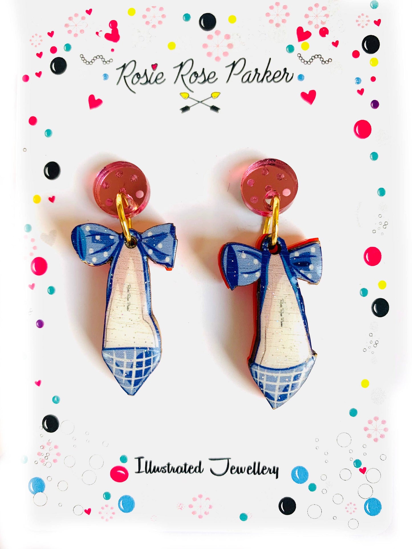 Rosie Rose Parker - Retro art shoe earrings