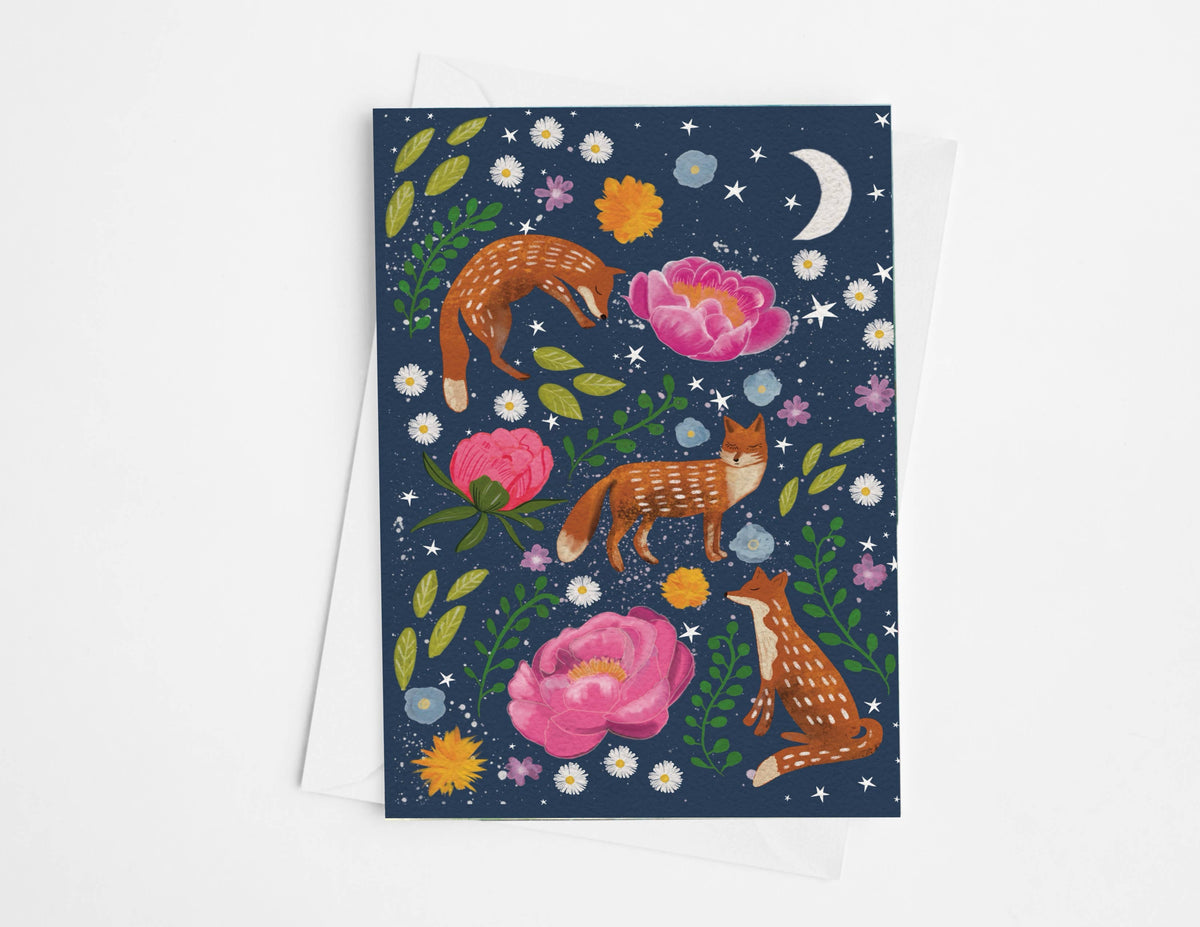 Glitter & Earth - Floral foxes