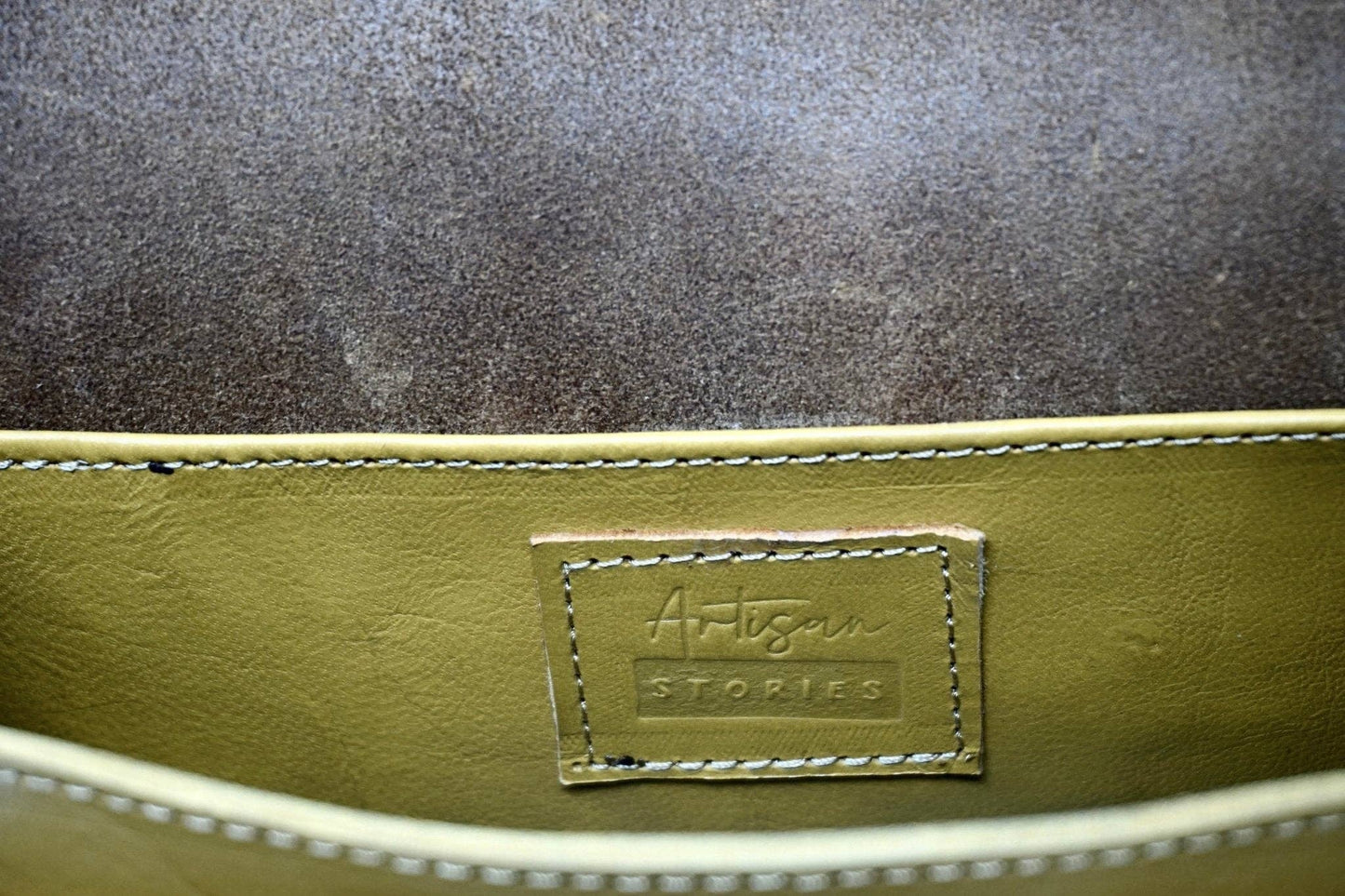 Leather Sam Woven Saddle Bag - green