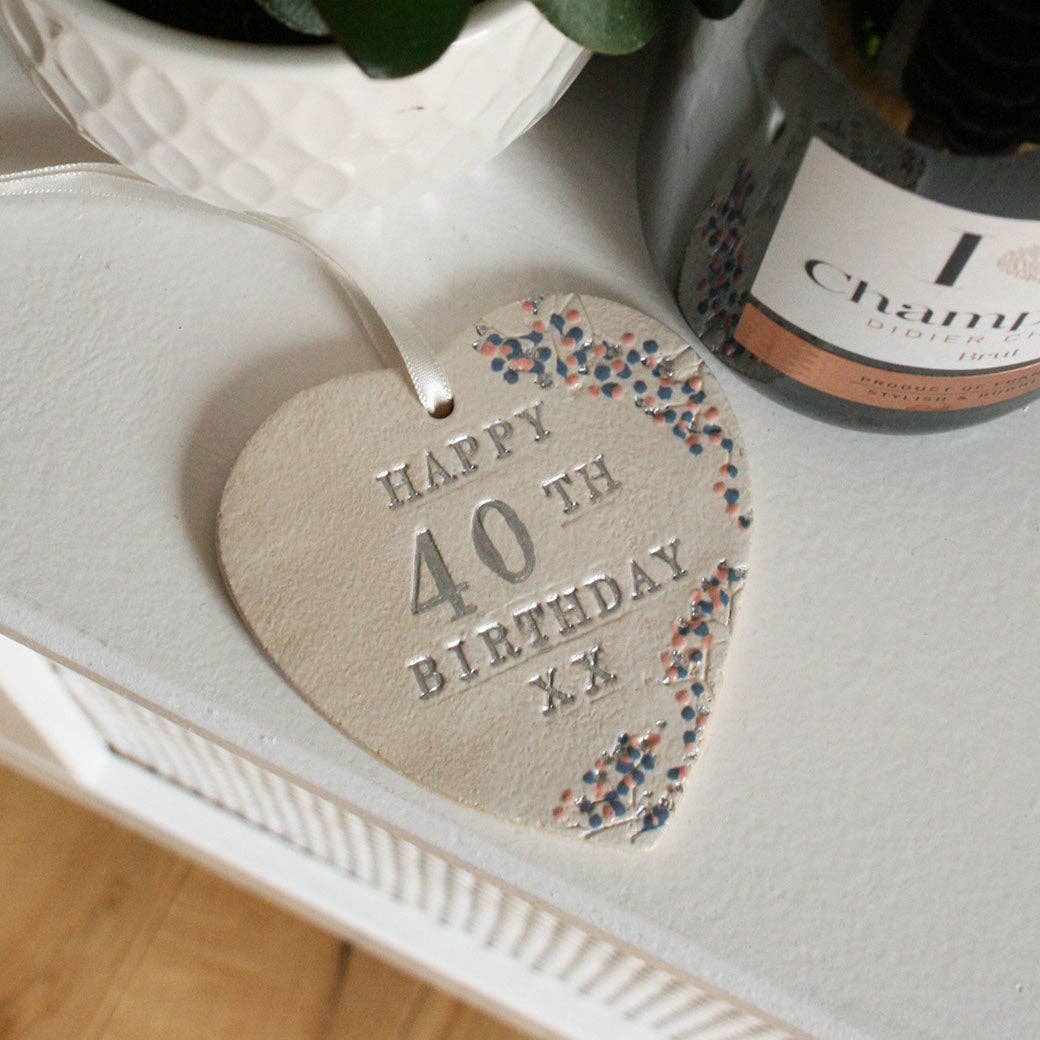 40th/50th/60th Birthday Hanging Heart's - Milestone Birthday