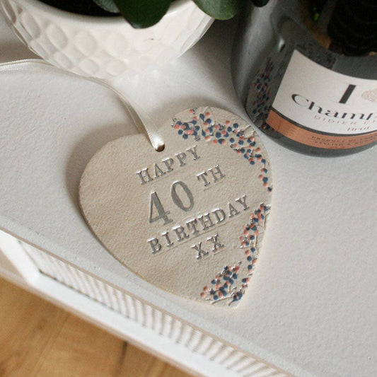 40th/50th/60th Birthday Hanging Heart's - Milestone Birthday
