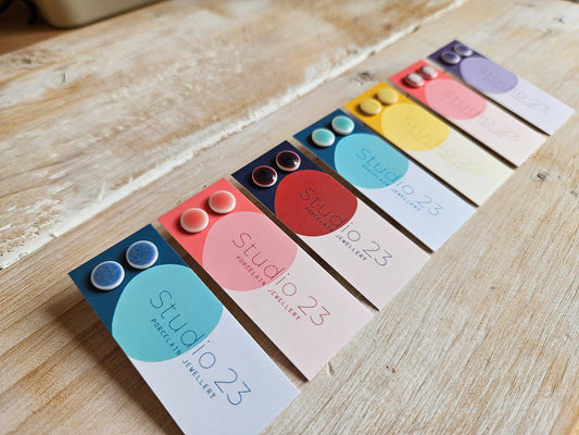 Studio 23 Ceramics - Stud Circle Earring Pair