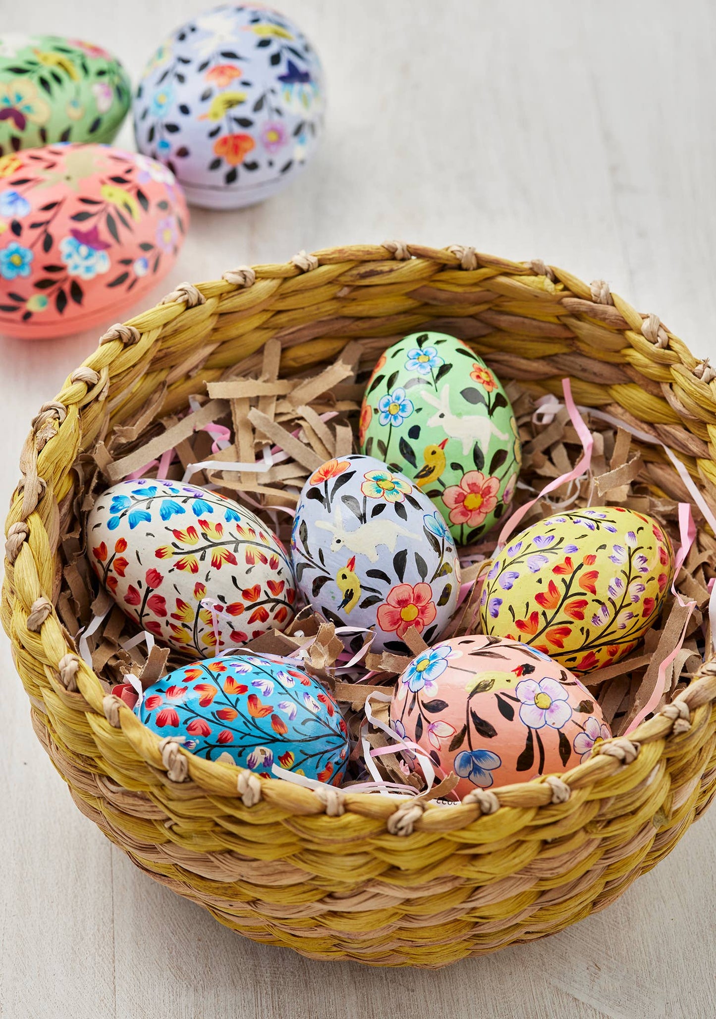 Namaste - Kashmiri Flower Handpainted Easter Egg Decoration